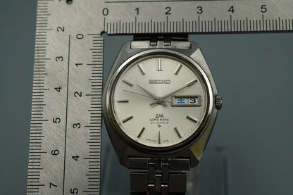 N MINT Vintage SEIKO LORD MATIC 5606-7000 Automatic Silver Round 36mm Mens Watch