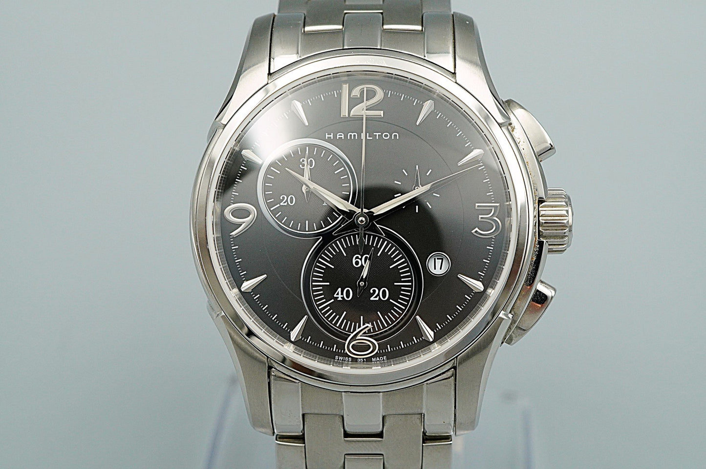 *NEAR MINT* Vintage HAMILTON Jazzmaster H326120 Quartz Black 43mm Mens Watch