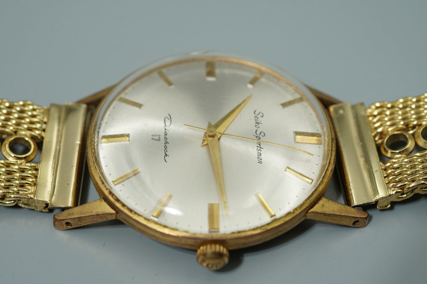 Vintage 1970 SEIKO SPORTSMAN  J15005E Hand Wind Silver Round 35mm Mens Watch