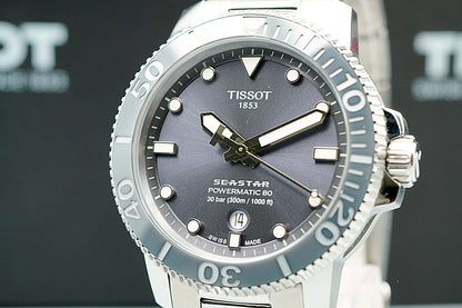 *TOP MINT* TISSOT Seastar Powermatic 80 T120407A Automatic Gray 43mm Mens Watch