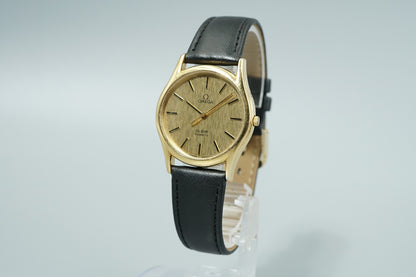N MINT Vintage 1983 OMEGA De Ville Cal.1336 Ref.191.0096 Qz Gold 32mm Mens Watch