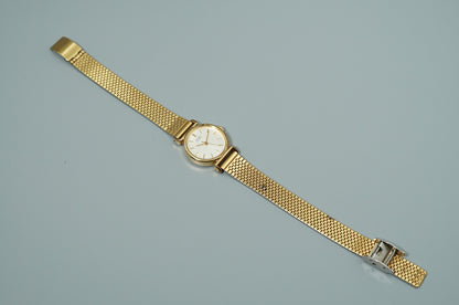 *Exc+5* Vintage 1985 SEIKO Bracelet 2C21-0100 Qz White Round 21mm Women Watch