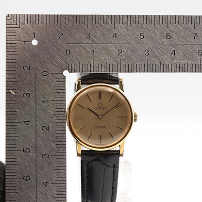 N MINT Vintage 1970 OMEGA De Ville Cal.625 Hand Wind Gold Round 25mm Women Watch