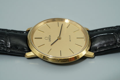 N MINT Vintage 1973 OMEGA De Ville Cal.625 Hand Wind Gold Round 33mm Mens Watch