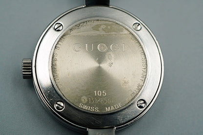*NEAR MINT* Gucci Quartz Black Dial Round 26 mm Women,Ladies Watch