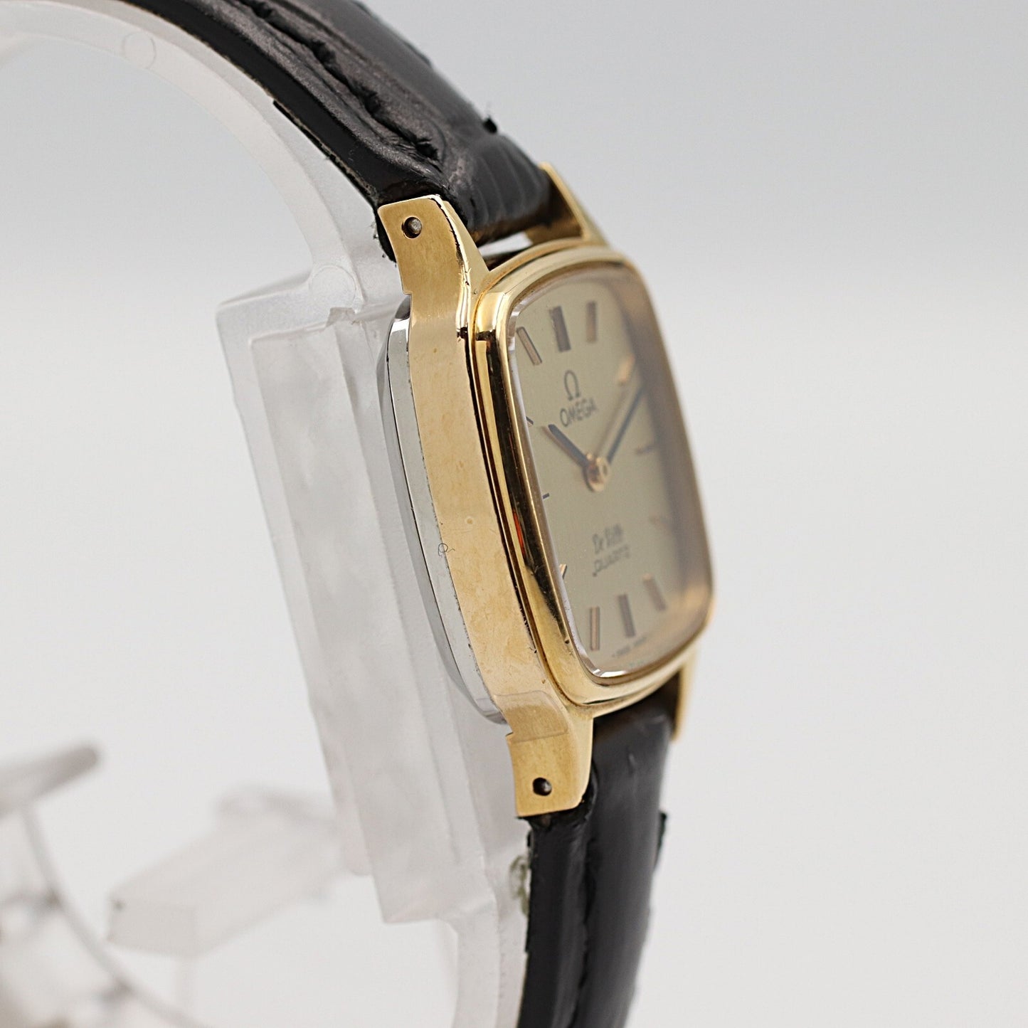 *NEAR MINT* Vintage 1978 OMEGA De Ville Cal.1350 Qz Gold Square 21mm Women Watch