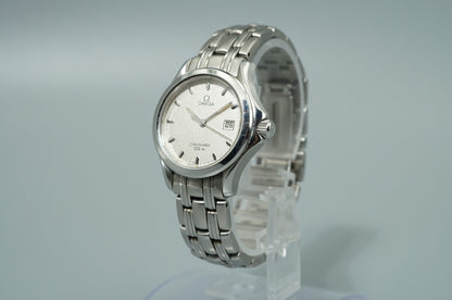 Vintage 1991 OMEGA Seamaster Cal.1424 Qz White Round Date 28mm Women Watch