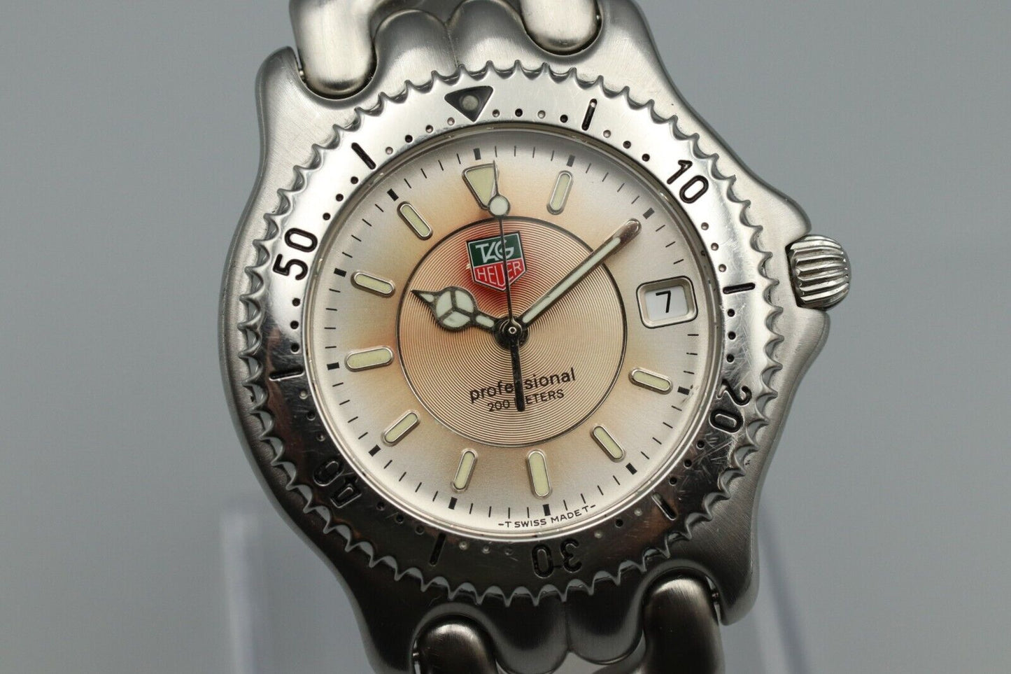 [Exc+5] Vintage TAG Heuer S/el Pro 200M WG111B Silver Dial Quartz Mens Watch