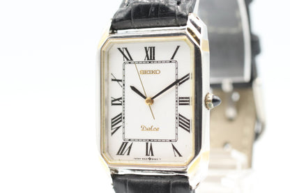 *NEAR MINT* Vintage SEIKO Dolce 5S21-5A10 Quartz White Roman Dial Women Watch