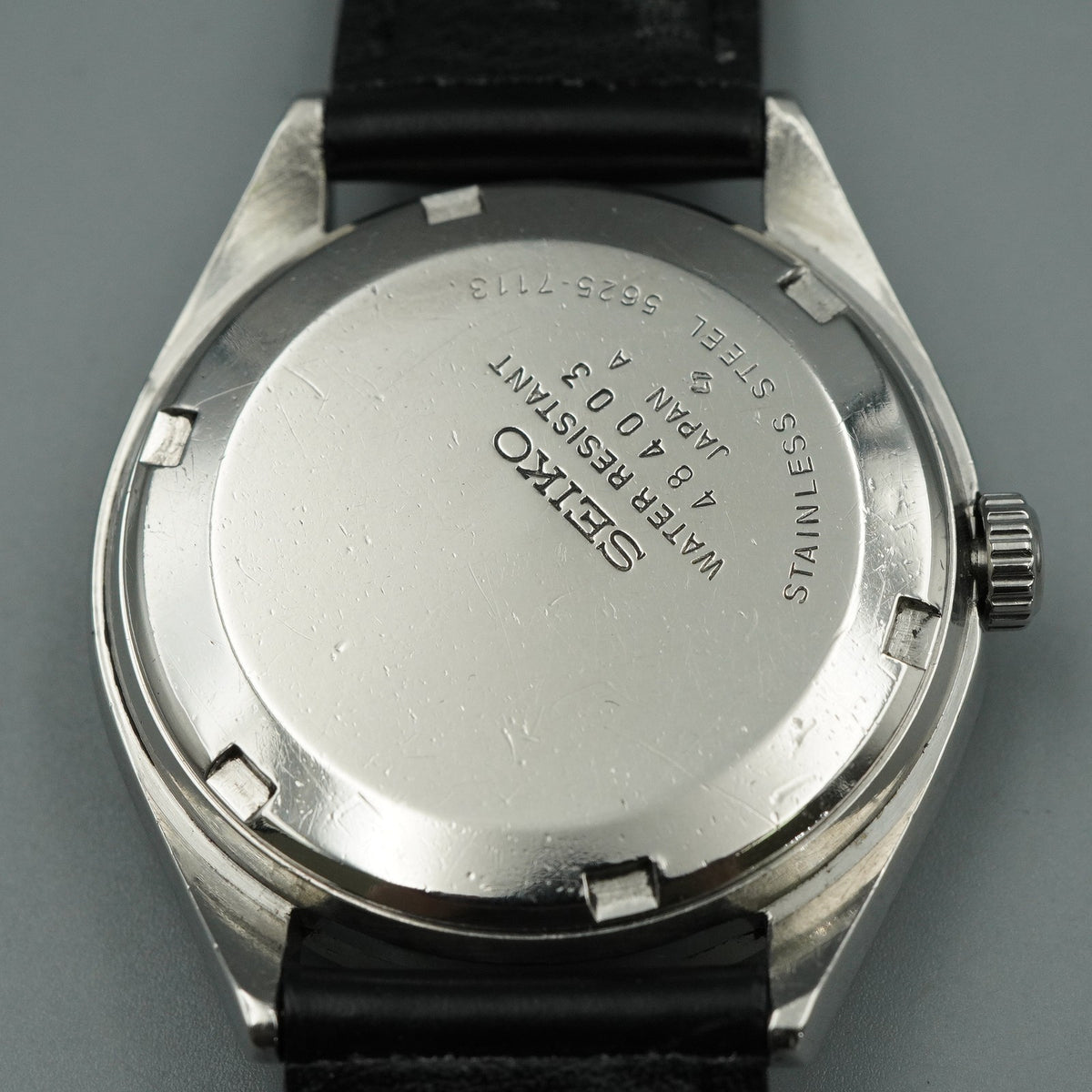 N MINT Vintage SEIKO Hi-Beat 5625-7113 Automatic Silver Round 36mm Mens Watch