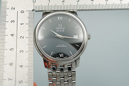 *Exc+5* OMEGA De Ville Prestige CO-AXIAL CHRONOMETER AT Black 37mm Mens Watch