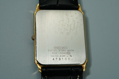 *Exc+5* Vintage 1994 SEIKO  5040 Quartz Gold Square 26mm Women,Ladies Watch