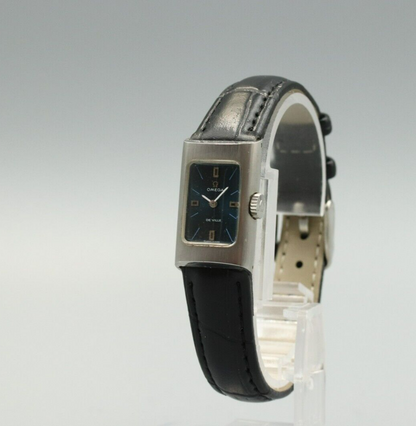 *N MINT* Vintage OMEGA De Ville Cal.485 Hand Winding Blue Dial Rectangle Watch