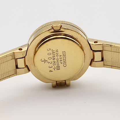 *N MINT* SEIKO Golden Nefertiti 1E20-0A20 Quartz Gold Dial 18mm Women Watch