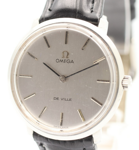 *N MINT* Vintage 1990s OMEGA  De Ville Tool 104 Hand Wind Silver 32mm mens Watch