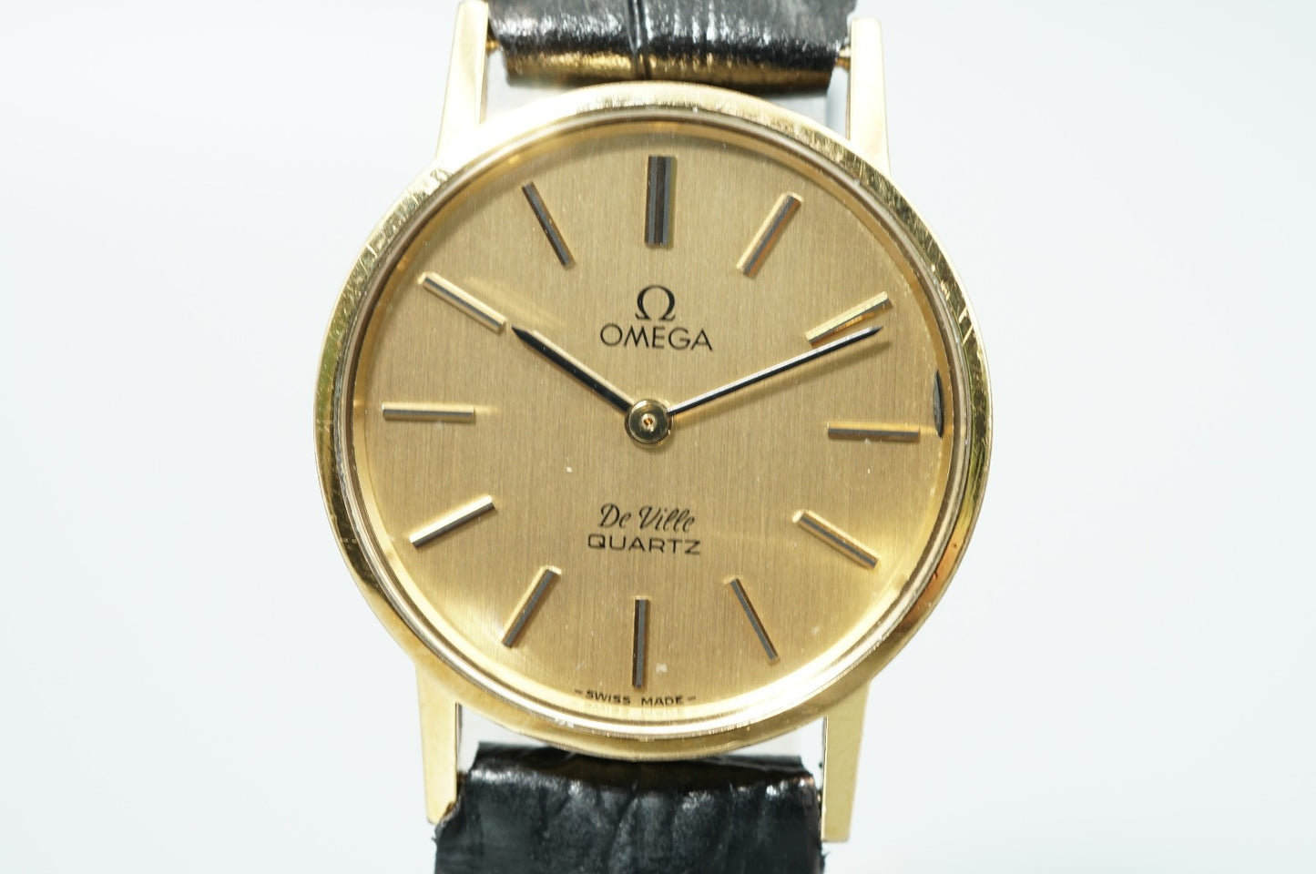*Exc+5* Vintage OMEGA De Ville Cal.1351 Qz Gold Round 24mm Women,Ladies Watch