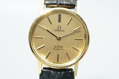 *Exc+5* Vintage OMEGA De Ville Cal.1351 Qz Gold Round 24mm Women,Ladies Watch