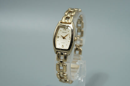 *Exc+5* Vintage 1990 SEIKO LUCENT 4N21-5280 Qz White Rectangle 18mm Women Watch