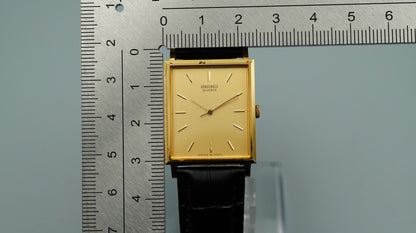 *Exc+5* Vintage 1995 SEIKO Chariot  2C21-5180 Qz Gold Rectangle 24mm Women Watch