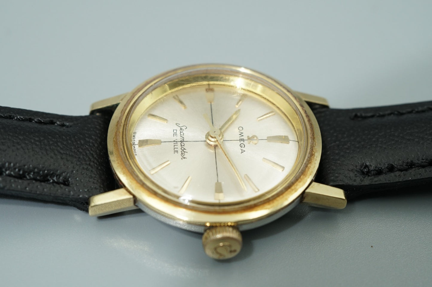 *Exc+5* Vintage OMEGA Seamaster Hand Winding Silver Round 22mm Women Watch