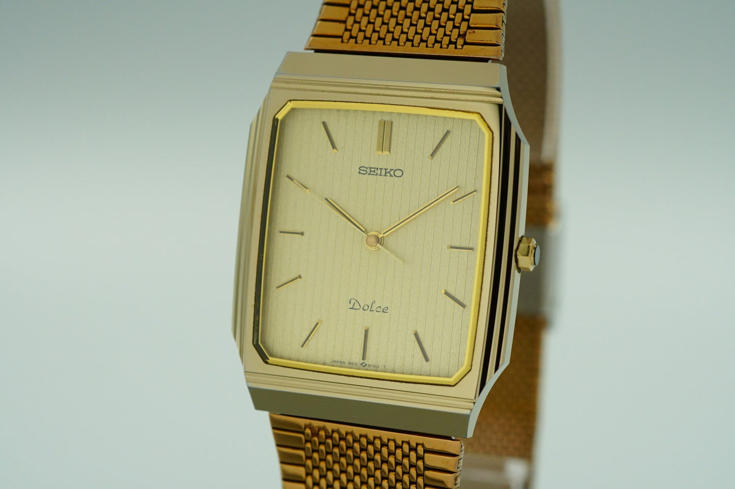 *NEAR MINT* Vintage 1986 SEIKO Dolce 9531-5160 Qz Gold  Square 28mm Women Watch
