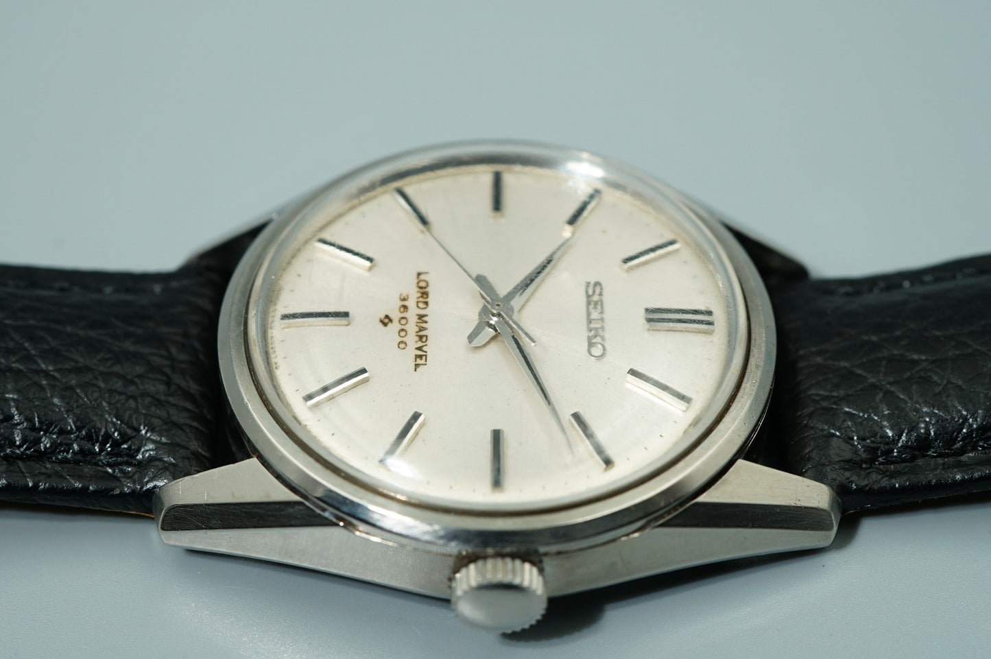 *Exc+5* Vintage 1967 SEIKO LARDMARVEL 5740-8000 AT Silver Round 37mm Mens Watch