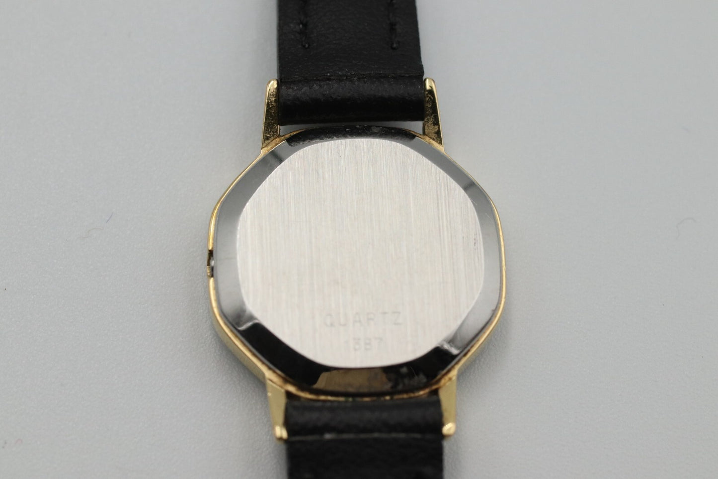 *Exc+5* Vintage OMEGA De Ville Cal.1387 Qz Black Dial Octagon 20mm Women Watch
