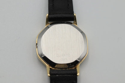 *Exc+5* Vintage OMEGA De Ville Cal.1387 Qz Black Dial Octagon 20mm Women Watch