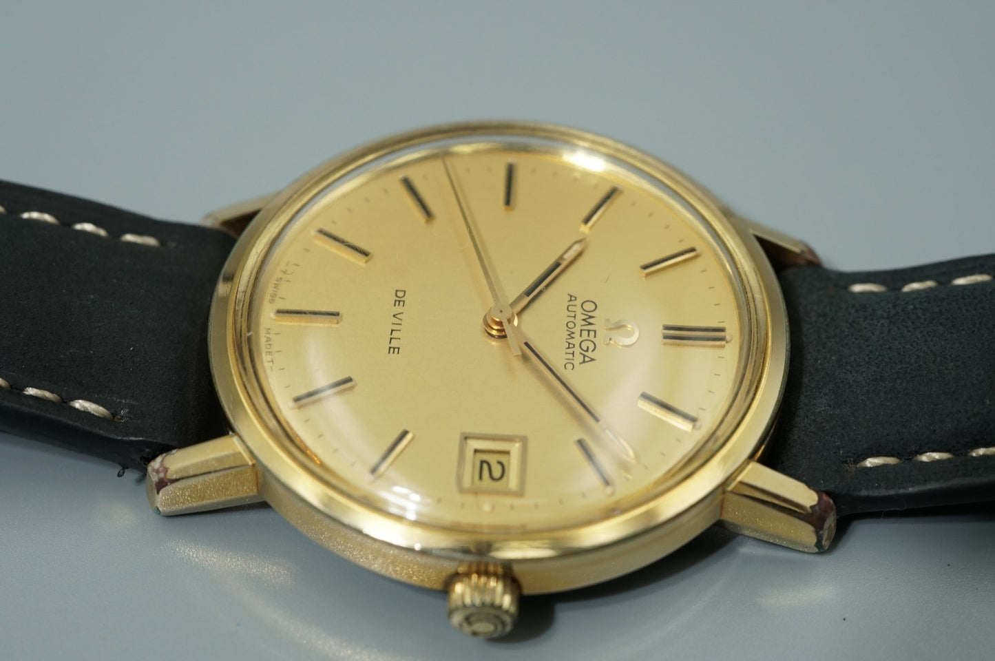 *N MINT* Vintage 1974 OMEGA De Ville Cal.1012 Automatic Gold 35mm Mens Watch
