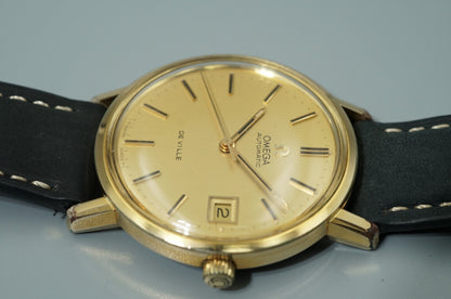 *N MINT* Vintage 1974 OMEGA De Ville Cal.1012 Automatic Gold 35mm Mens Watch