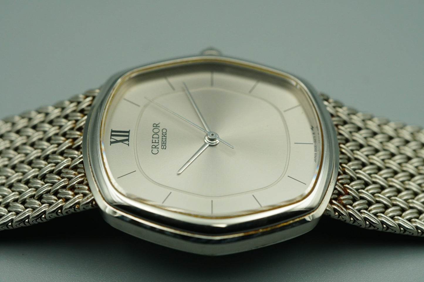 *N MINT* Vintage 1975 SEIKO CREDOR 5931-5231 Qz Silver Hexagon 30mm Mens Watch