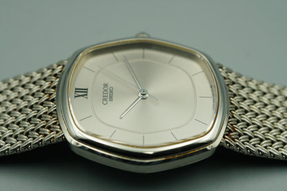 *N MINT* Vintage 1975 SEIKO CREDOR 5931-5231 Qz Silver Hexagon 30mm Mens Watch