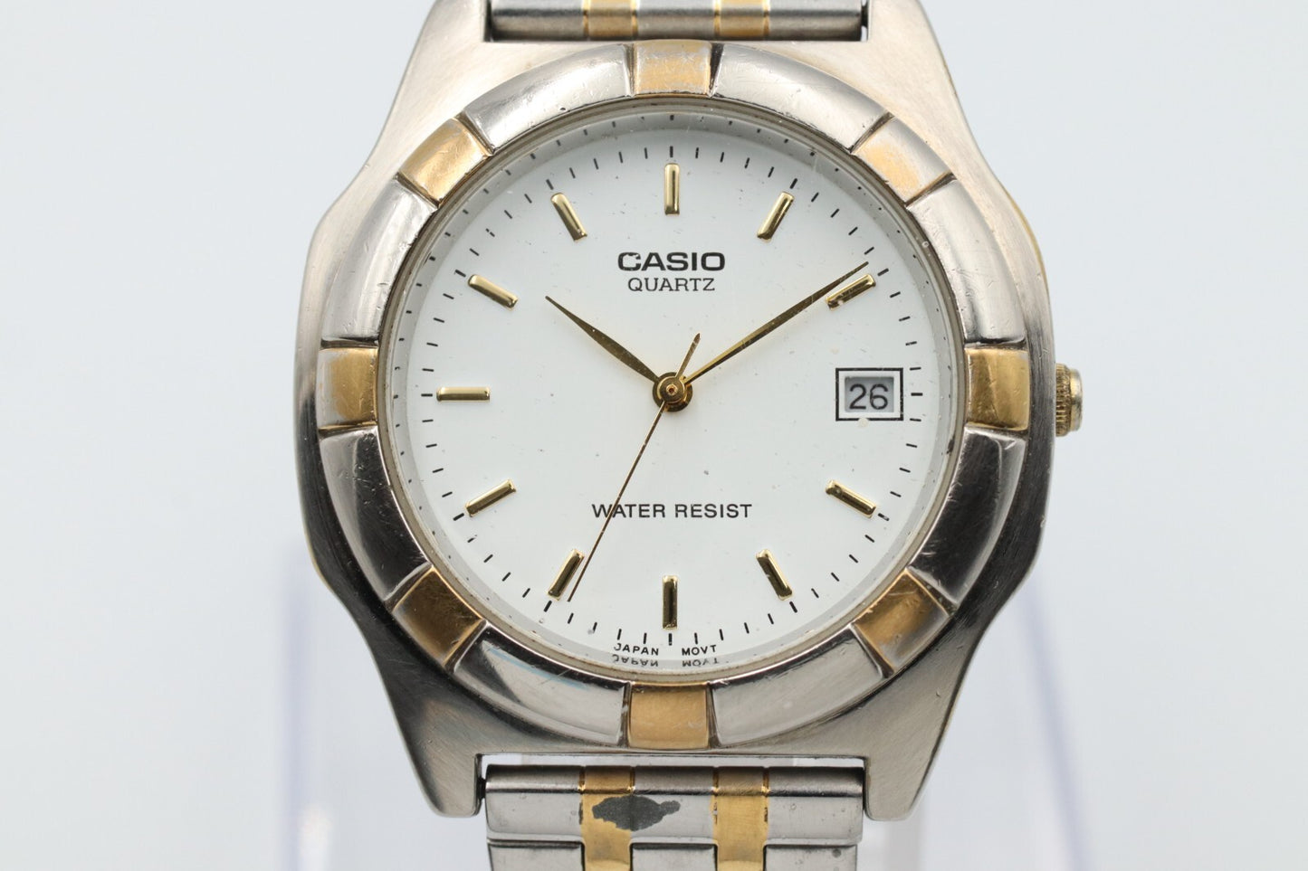 *Exc+5* Vintage CASIO MTP MTP-1061 Quartz White Dial Round 36mm Mens Watch