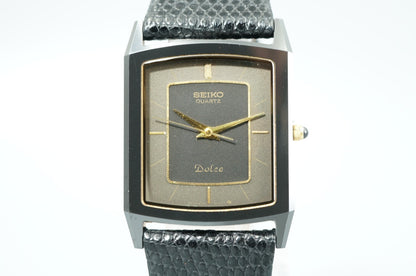 *MINT* Vintage 1977 SEIKO Dolce 9521-5200 Qz Black Rectangle 26mm Women Watch