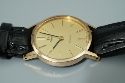 Exc+5 Vintage 1973 OMEGA De Ville Cal.625 Hand Wind Gold Round 24mm Women Watch