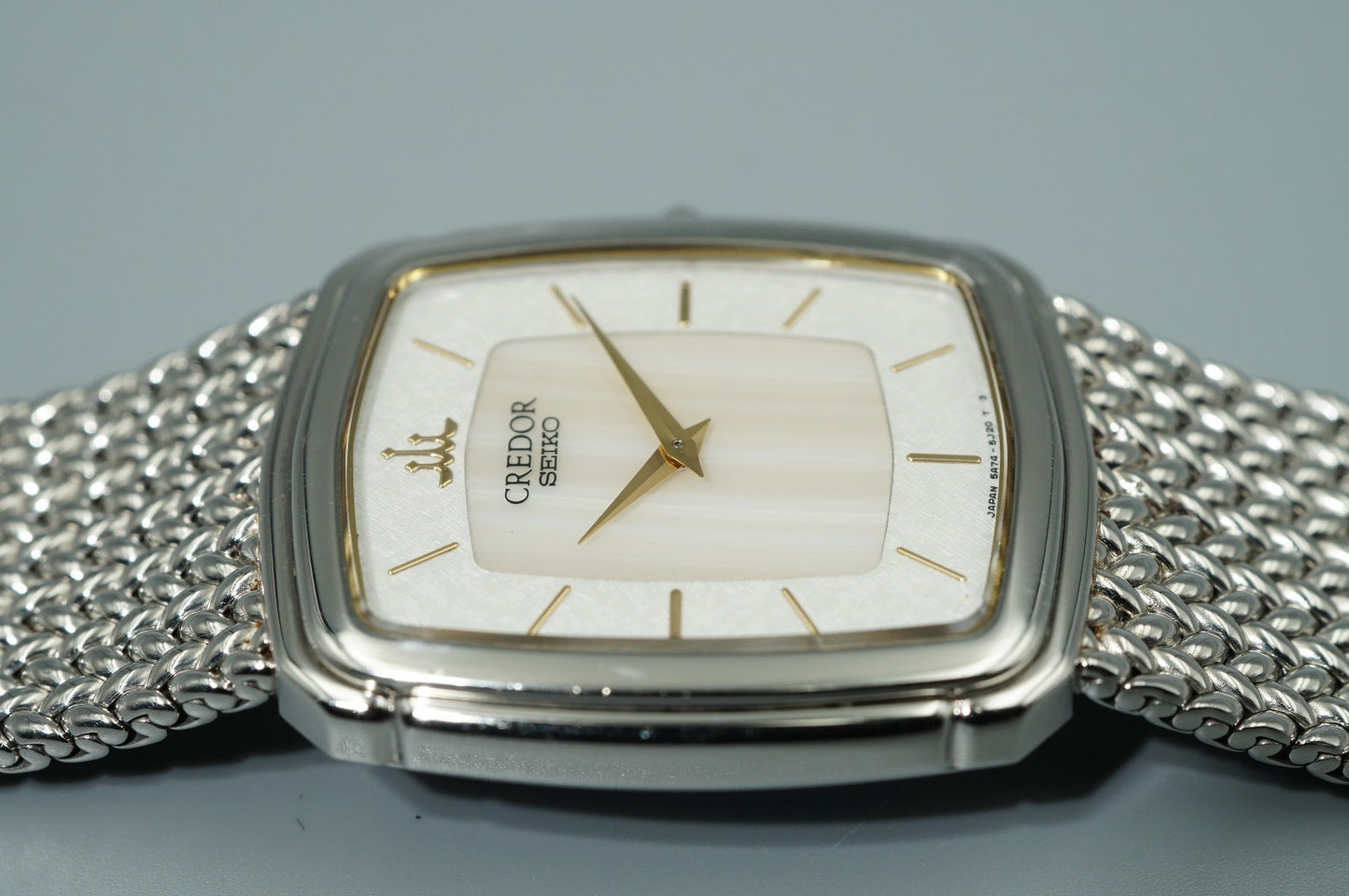 *N MINT* Vintage 1997 SEIKO CREDOR 5A74-3D20 Qz White Rectangle 27mm Women Watch