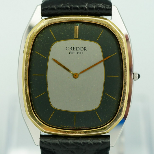 *Exc+5* 14K Vintage 1978 SEIKO CREDOR 6730-5081 Qz Gray Square 29mm Women Watch