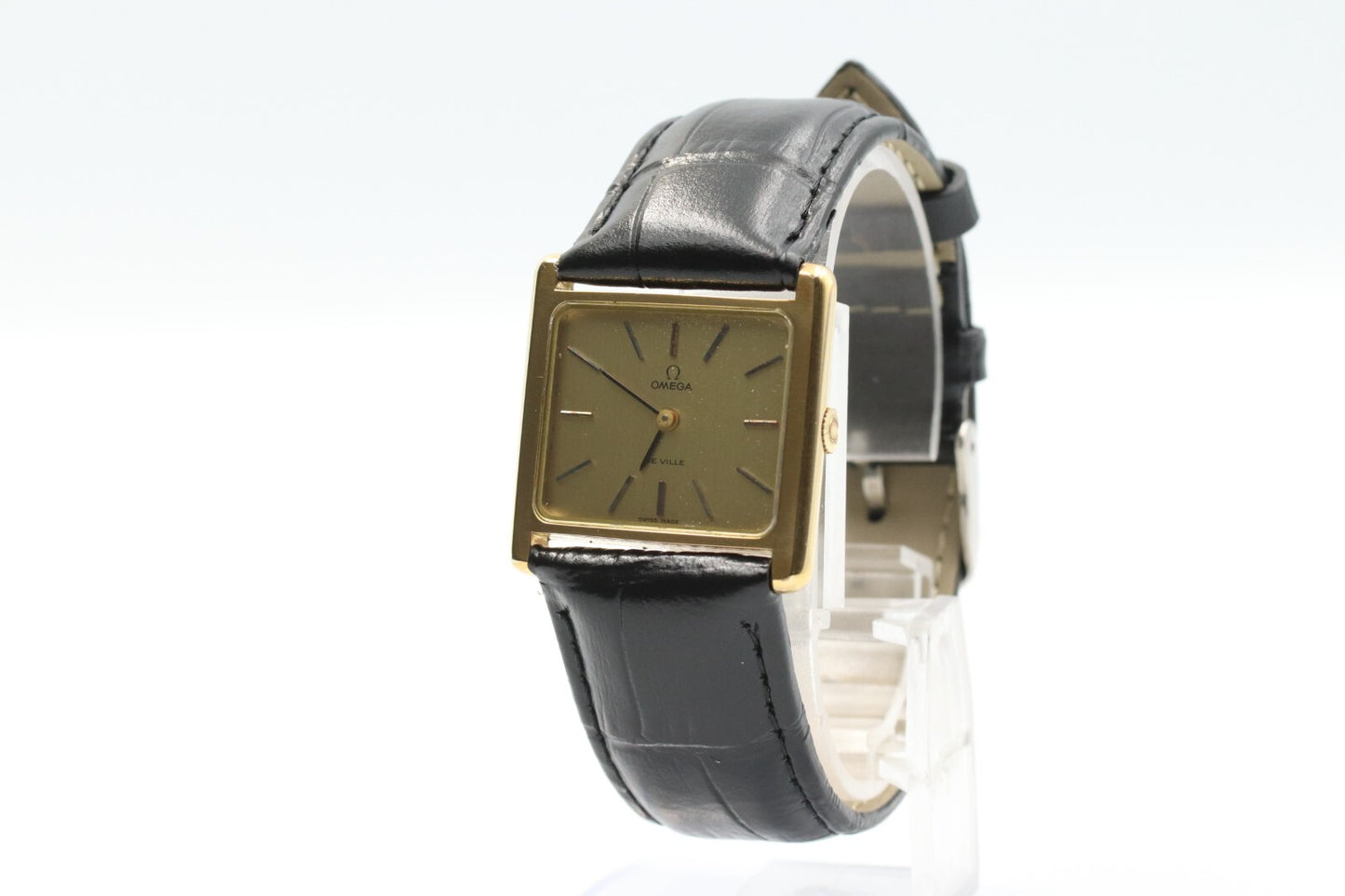 N MINT* Vintage OMEGA De Ville Cal.625 Hand Winding Gold Dial Square Women Watch