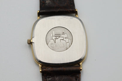 *Exc+5* Vintage OMEGA De Ville Ref.195.0077 Quartz Gold Dial Women Watch JAPAN