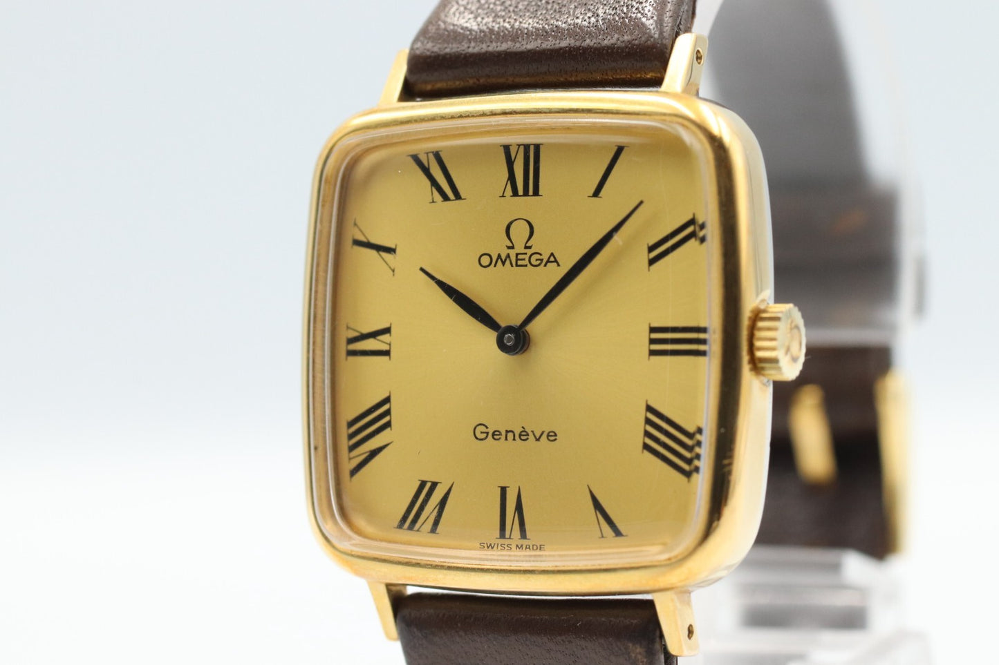 N MINT* Vintage OMEGA De Ville Cal.625 Hand Winding Gold Square Dial Women Watch