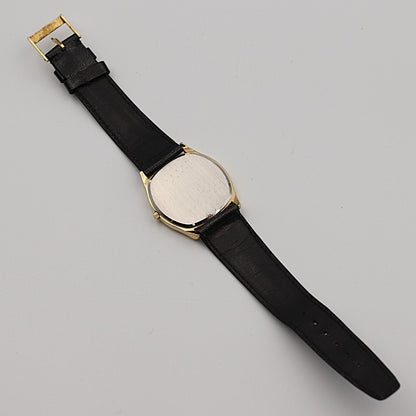 *N MINT* Vintage 1980 OMEGA De Ville Cal.1332 Qz Black Hexagon 33mm Mens Watch