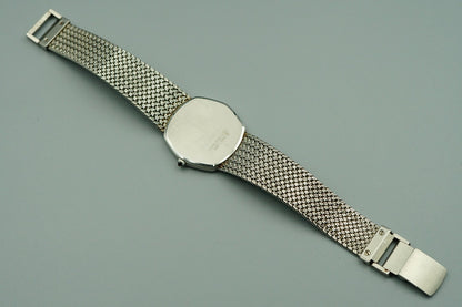 *N MINT* Vintage 1975 SEIKO CREDOR 5931-5231 Qz Silver Hexagon 30mm Mens Watch