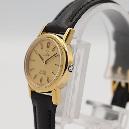 *NEAR MINT* Vintage 1979 OMEGA De Ville Cal.1350 Qz Gold Round 21mm Women Watch