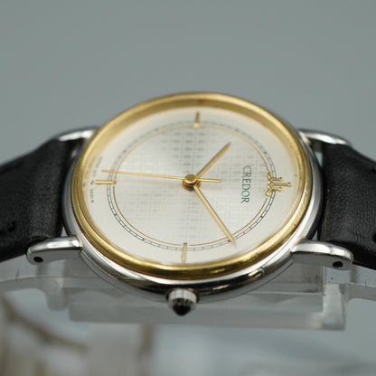 *NEAR MINT* Vintage SEIKO CREDOR 1271-0011 Quartz Silver Round 24mm Women Watch