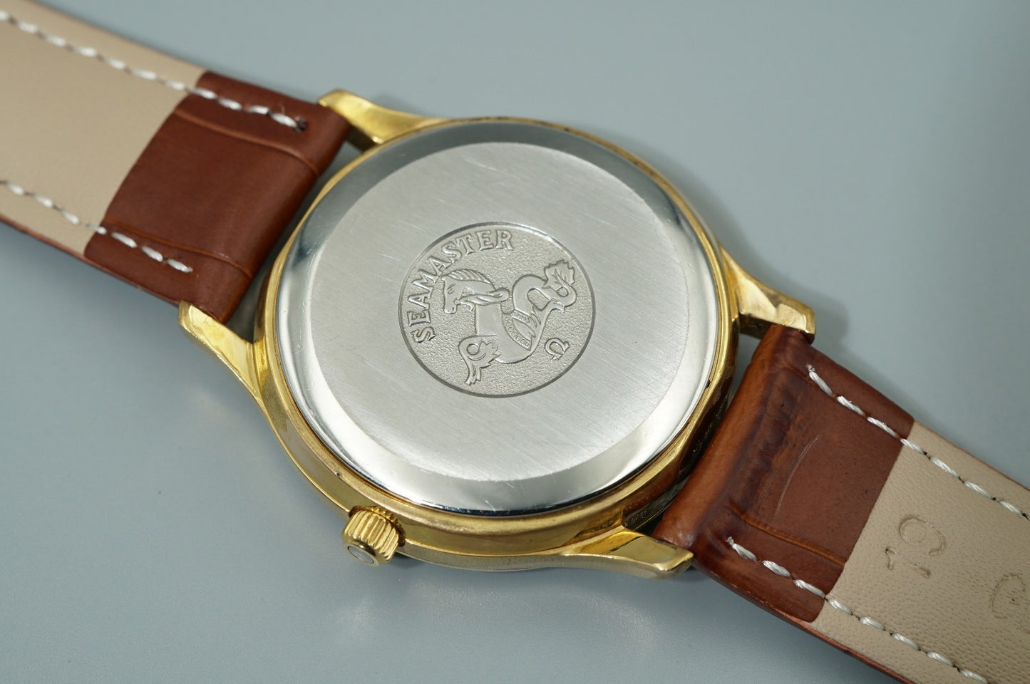 *NEAR MINT* Vintage 1977 OMEGA Seamaster Cal.1342 Qz Gold Round 36mm Mens Watch