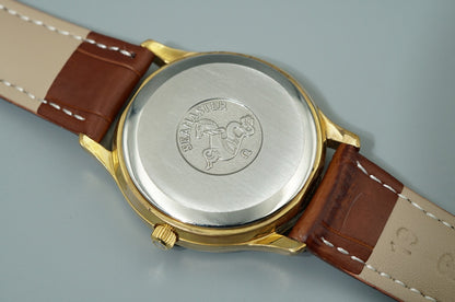 *NEAR MINT* Vintage 1977 OMEGA Seamaster Cal.1342 Qz Gold Round 36mm Mens Watch