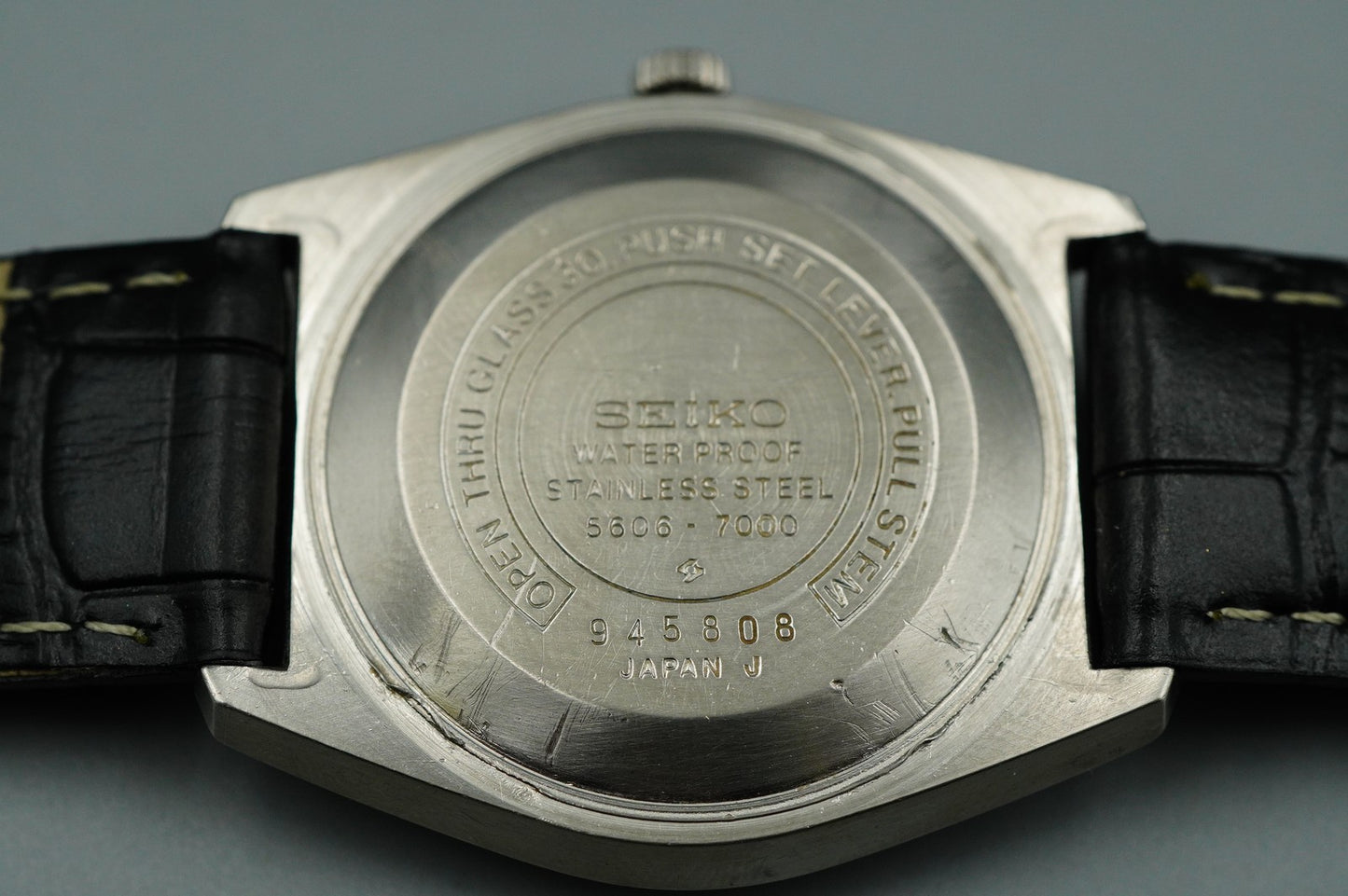 Exc+5 Vintage SEIKO LORD MATIC 5606-7000 Automatic Silver Round 36mm Mens Watch