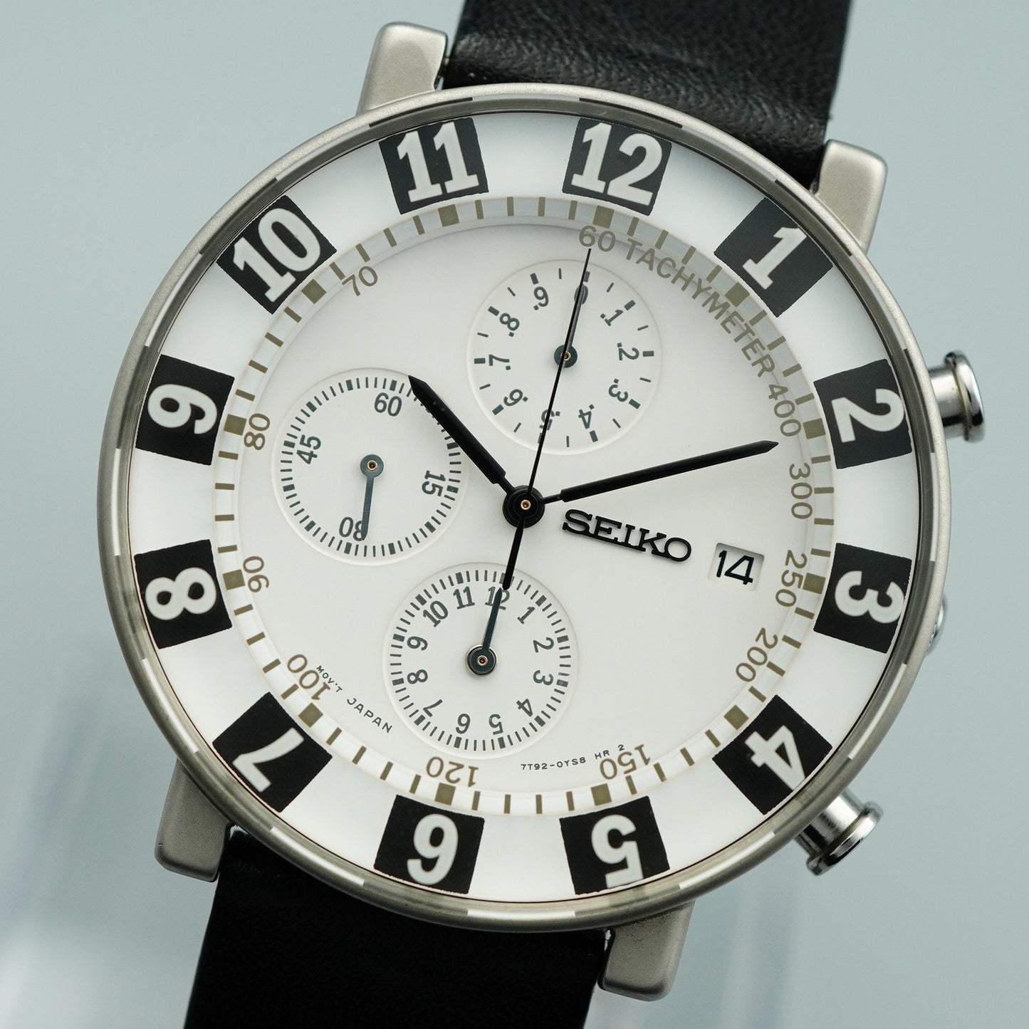 *MINT* Vintage SEIKO SPIRIT SOTTSASS 7T92-0TS0 Qz White Round 39mm Mens Watch