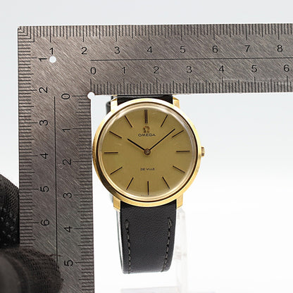 N MINT Vintage 1970 OMEGA De Ville Cal.620 Hand Wind Gold Round 33mm Mens Watch