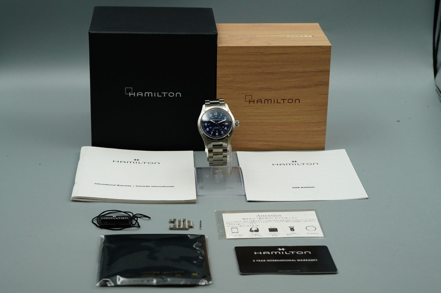*TOP MINT* HAMILTON KHAKI H704551 Automatic Blue Dial Round 38mm Mens Watch